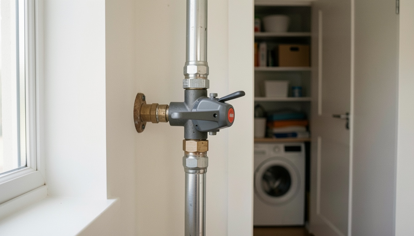 Vanne d’arrêt du gaz de ville dans une maison